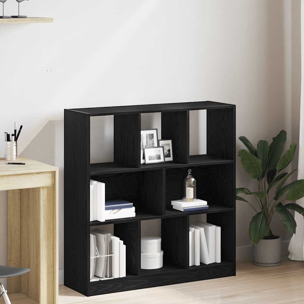 vidaXL Bücherregal Schwarz Eichen-Optik 97,5x29,5x100 cm Holzwerkstoff