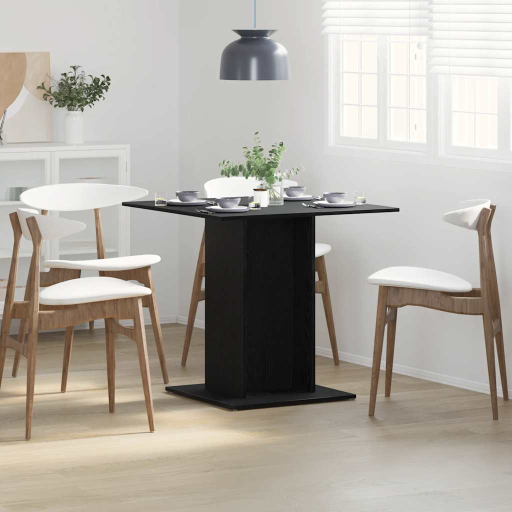 vidaXL Matbord svart ek 80x80x75 cm konstruerat trä