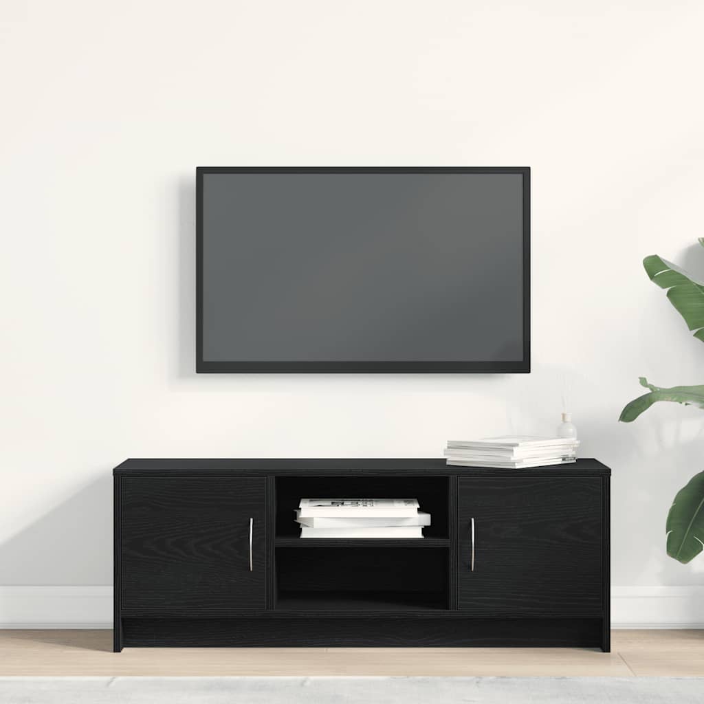 vidaXL TV-meubel Zwart Eiken 102x30x37,5 cm Engineered Wood