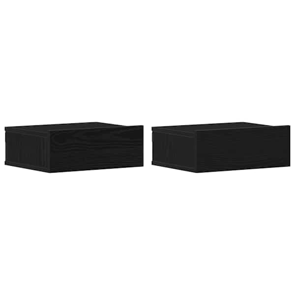 vidaXL &ouml;&ouml;kapid 2 tk, must tamm, 40 x 32 x 15 cm, t&ouml;&ouml;deldud puit