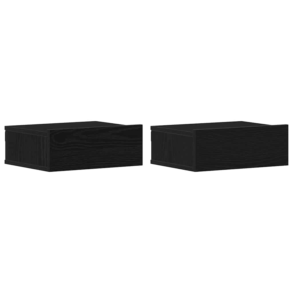 vidaXL Plovoucí noční stolky 2 ks černý dub 40 x 32 x 15 cm, konstrukční dřevo