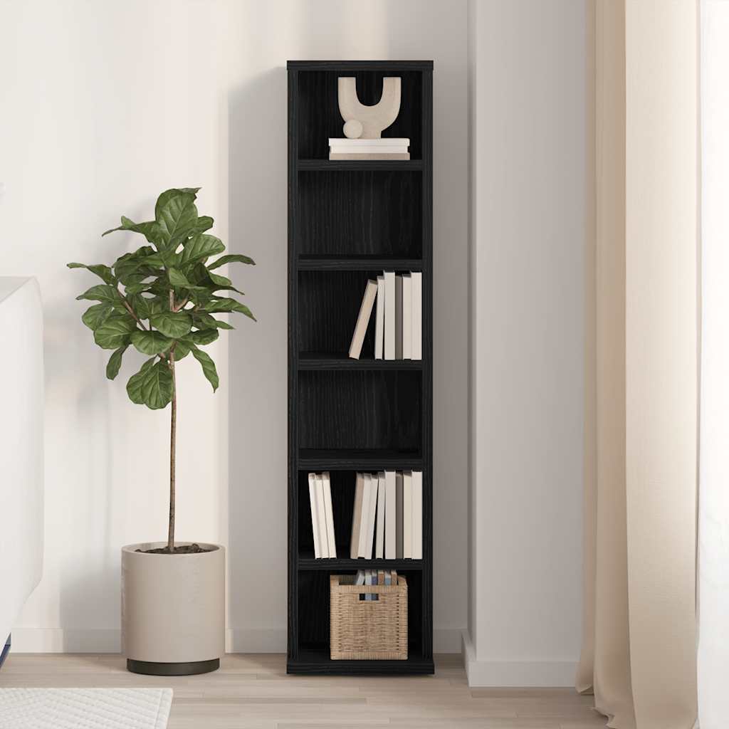 vidaXL CD-kast 21x20x88 cm spaanplaat zwart eikenkleurig afbeelding