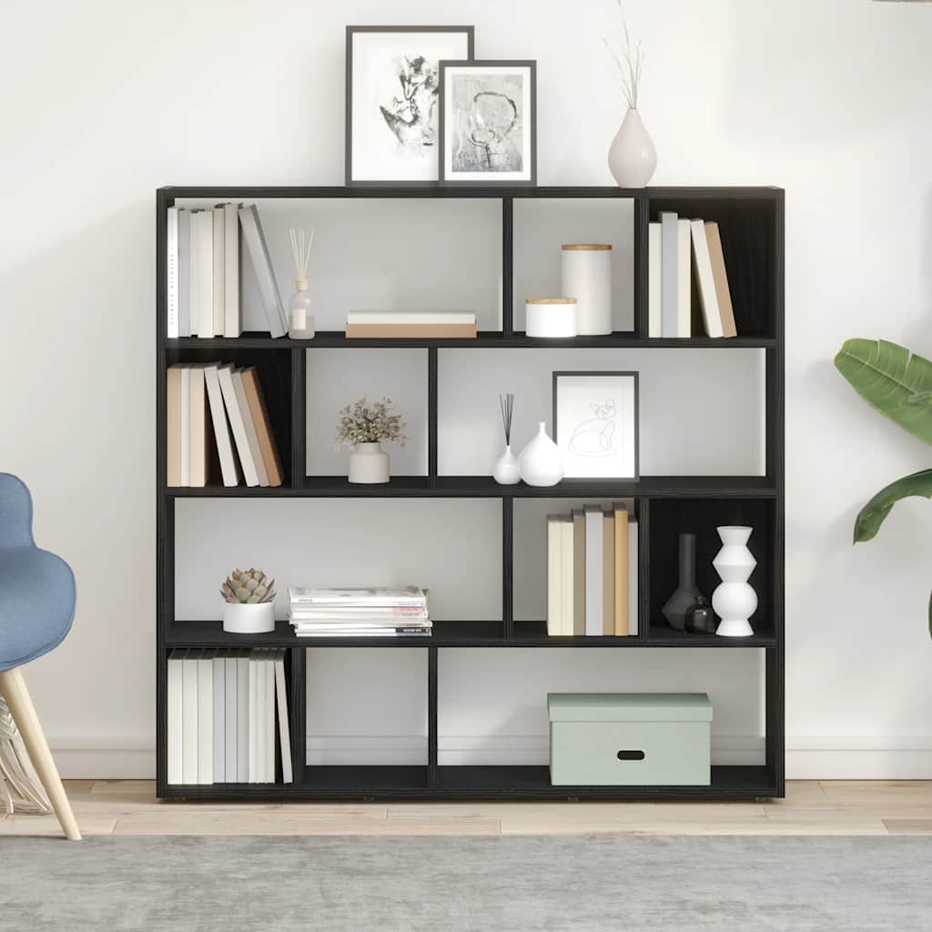 vidaXL Boekenkast/kamerverdeler zwart eiken 105x24x102 cm
