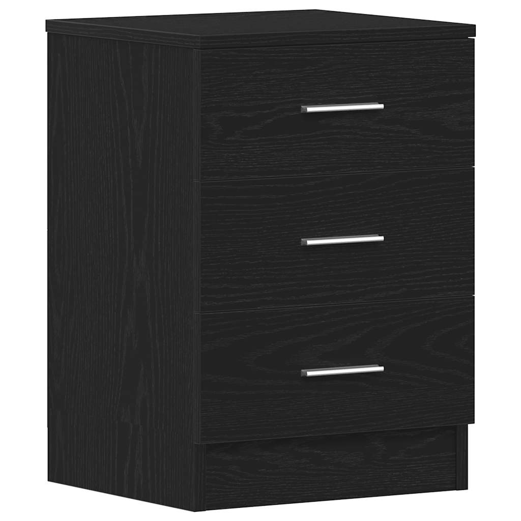 vidaXL Nachtkastje Zwart Eiken 38x35x55 cm Bewerkt Hout