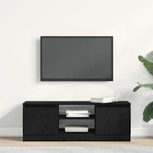 TV skříňka Černý dub 102x30x36 cm Dřevěná konstrukce - obrázek 3