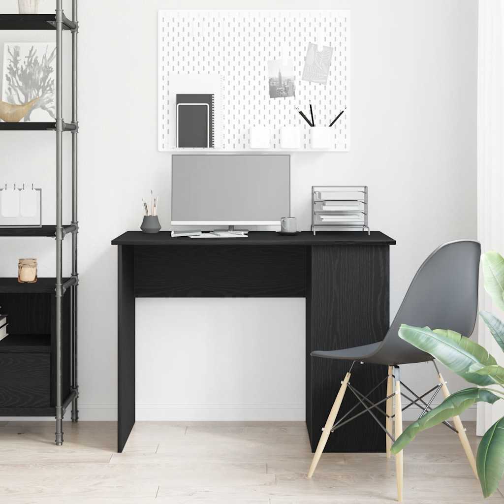vidaXL Bureau Zwart Eiken 100x55x75 cm Bewerkt Hout