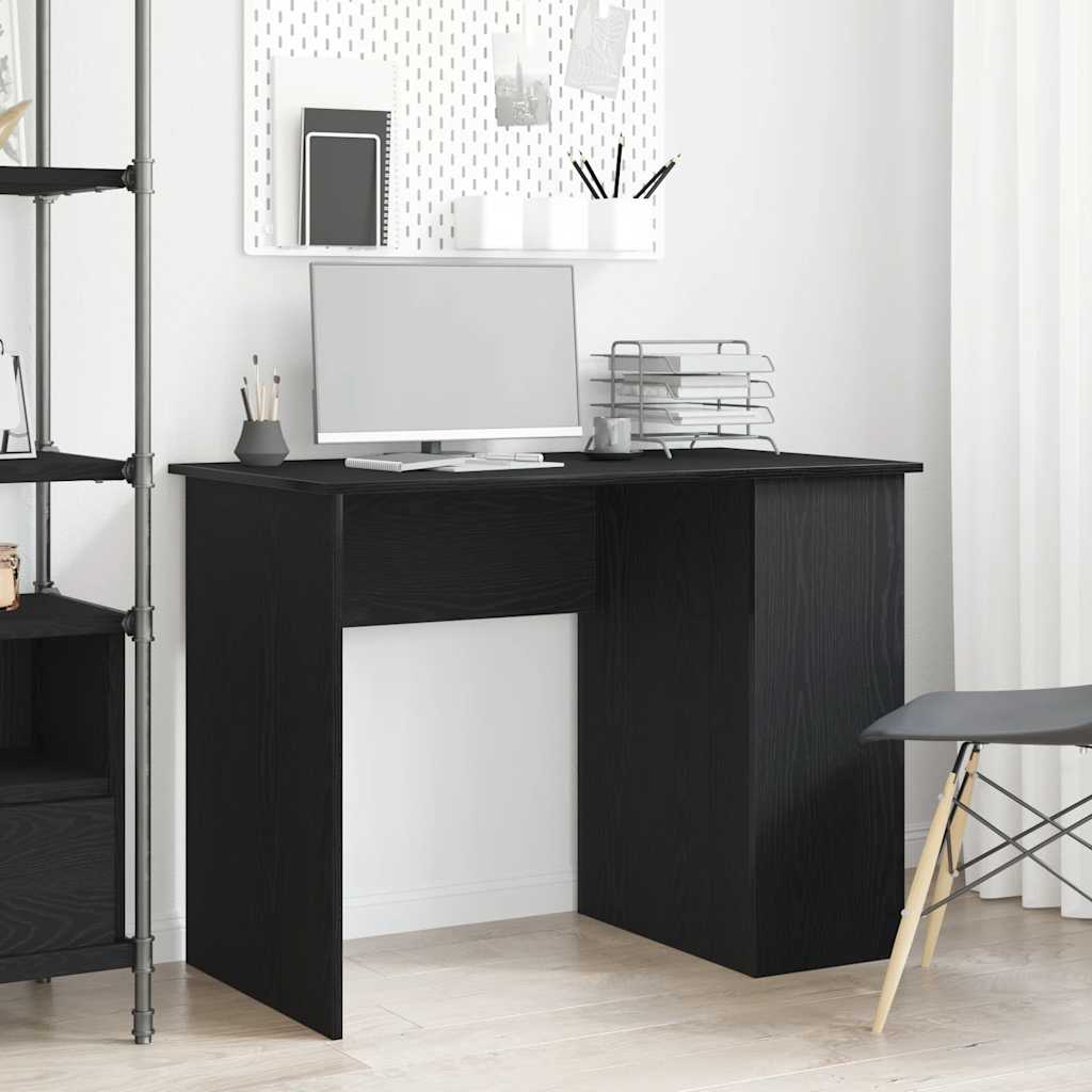 vidaXL Scrivania Rovere Nero 100x55x75 cm in Legno Multistrato