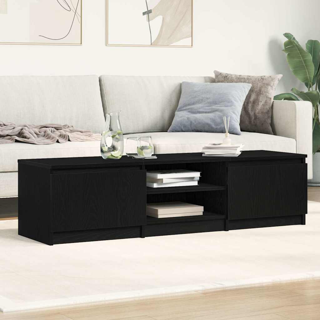 vidaXL TV-meubel Zwart Eiken 140x40x36 cm Bewerkt Hout