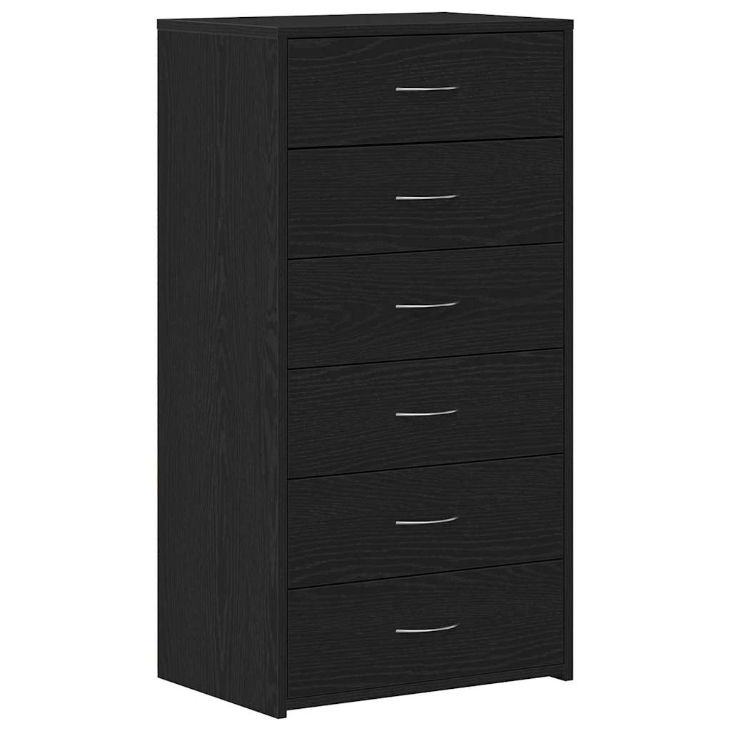 Thumbnail - vidaXL Sideboard mit 6 Schubladen Schwarz Eichen-Optik 50x34x96 cm