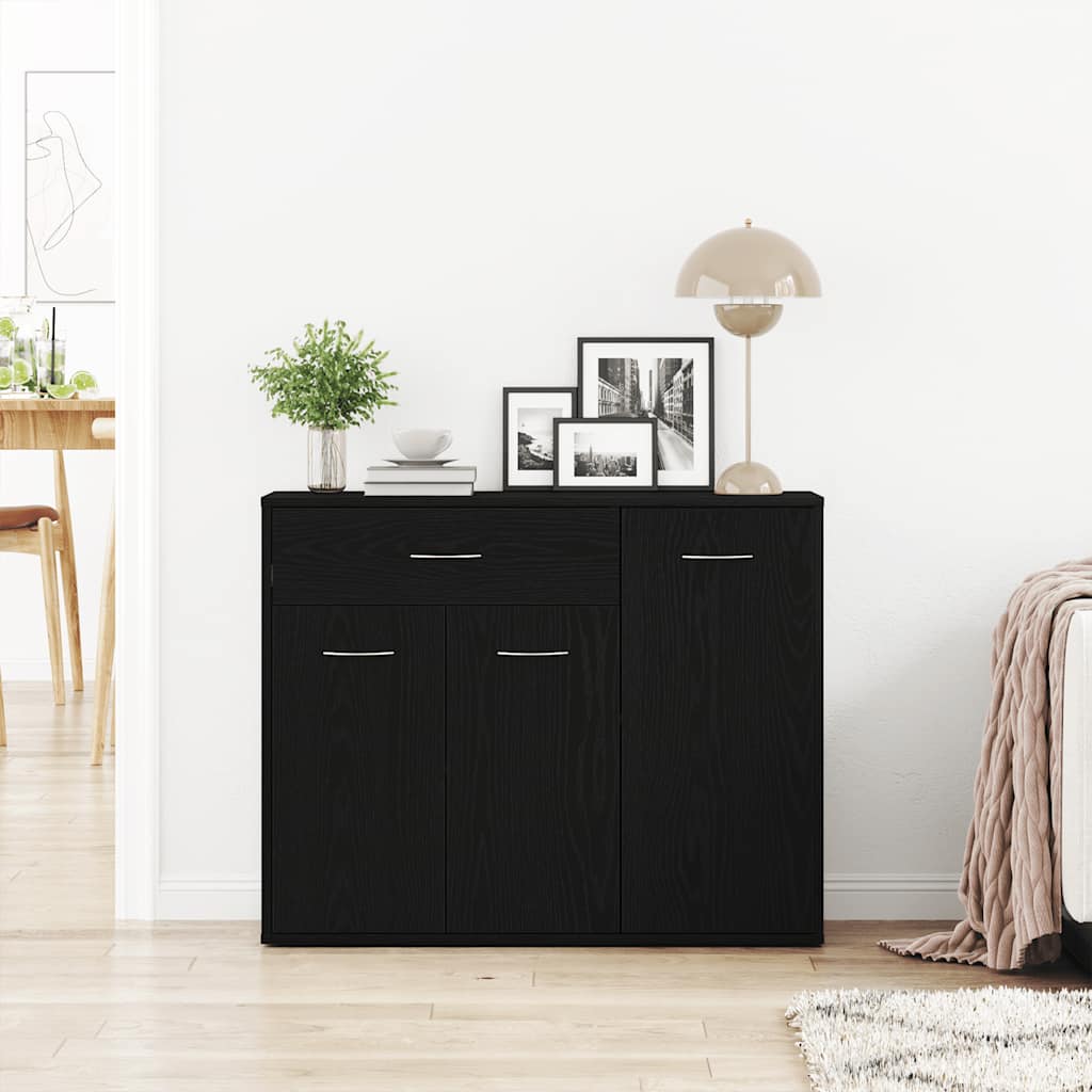 vidaXL Dressoir Zwart Eiken 88x30x70 cm Engineered Wood