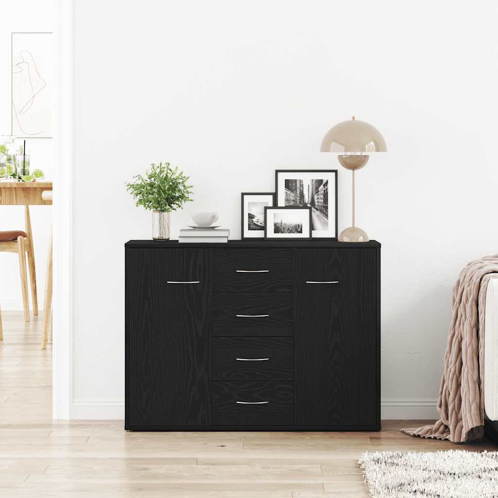 Thumbnail - vidaXL Sideboard Schwarz Eichen-Optik 88x30x64 cm Holzwerkstoff