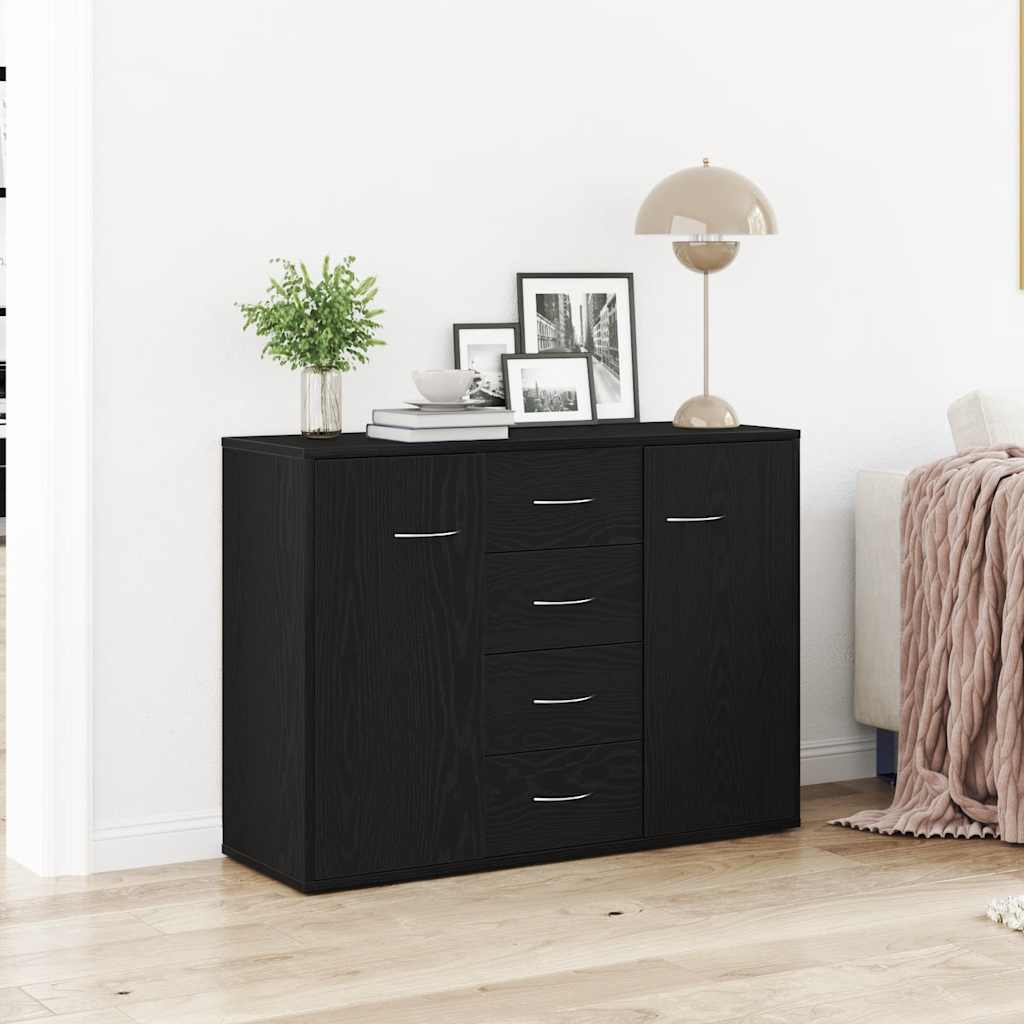 vidaXL Sideboard Schwarz Eichen-Optik 88x30x64 cm Holzwerkstoff