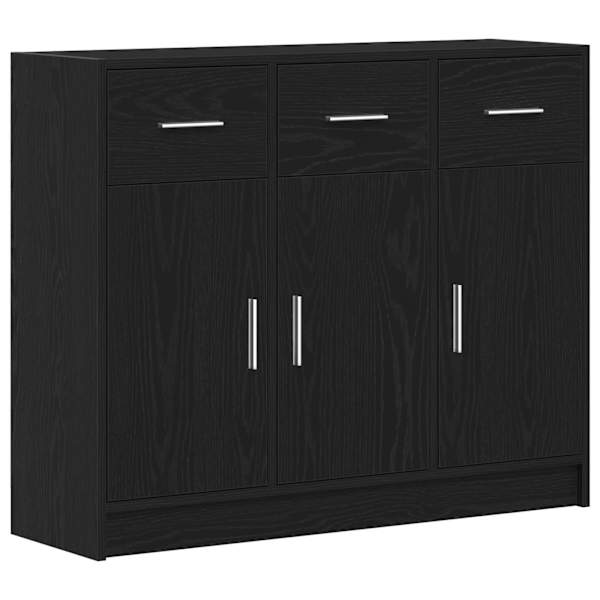 vidaXL puhvetkapp, must tamm, 91 x 28 x 75 cm, t&ouml;&ouml;deldud puit