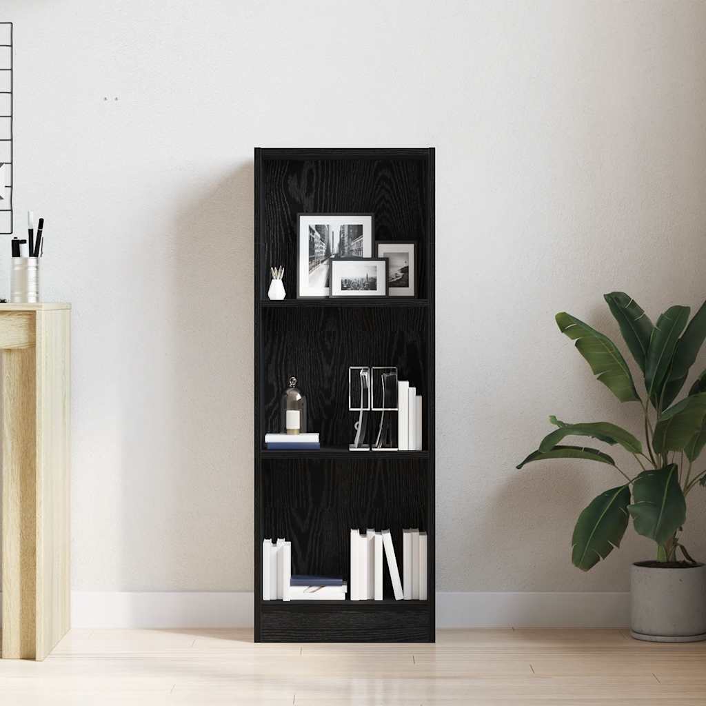 vidaXL Boekenkast Zwart Eiken 40x24x109 cm Engineered Wood