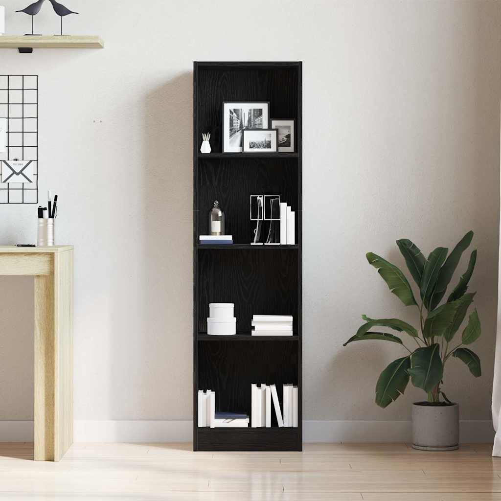 vidaXL Boekenkast Zwart Eiken 40x24x143 cm Engineered Wood