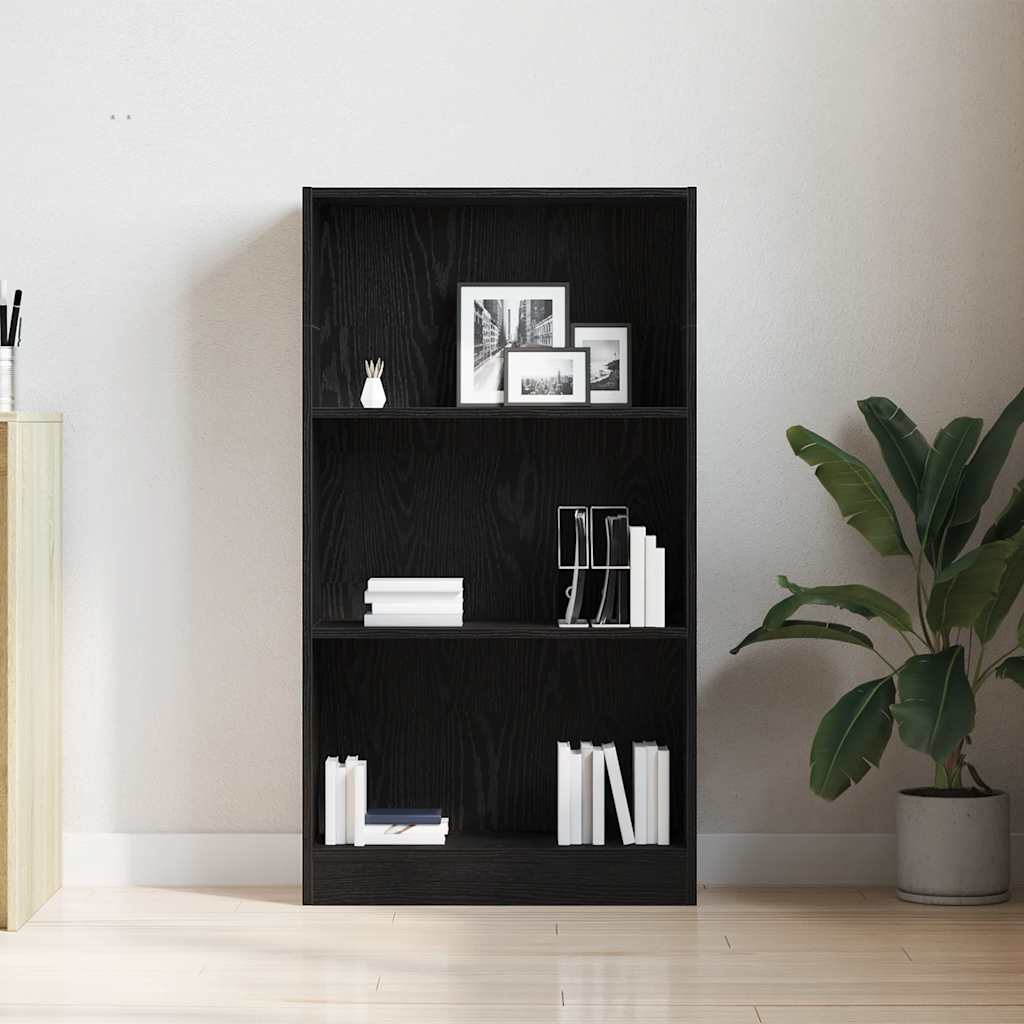 vidaXL Boekenkast Zwart Eiken 60x24x109 cm Engineered Wood