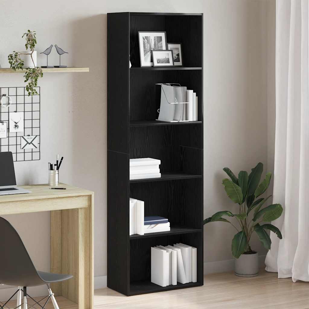 vidaXL Bibliotecă Stejar negru 60x30x189 cm Lemn prelucrat