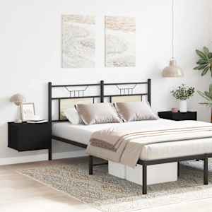 Nočna omarica s predalom 2 pcs Črna Orehovina 40 x 30 x 30 cm