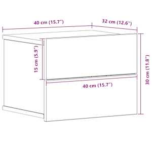 Noční skříňka 2 pcs Černý dub 40 x 30 x 30 cm kompozitní dřevo - obrázek 13