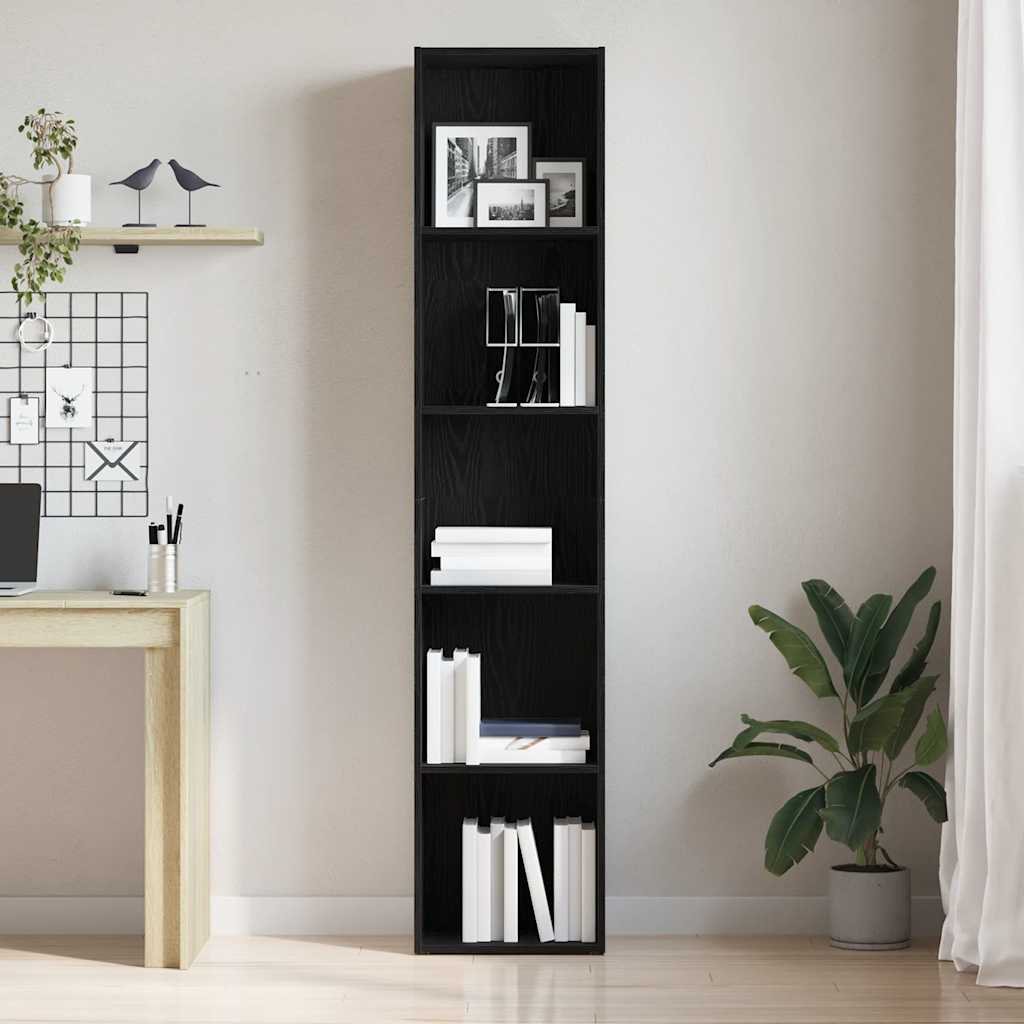 vidaXL Boekenkast Zwart Eiken 40x30x189 cm Engineered Wood