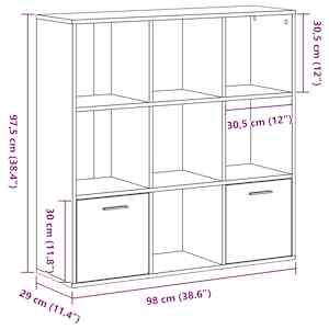 Knihovna černý dub 98 x 29 x 97,5 cm kompozitní dřevo - obrázek 12