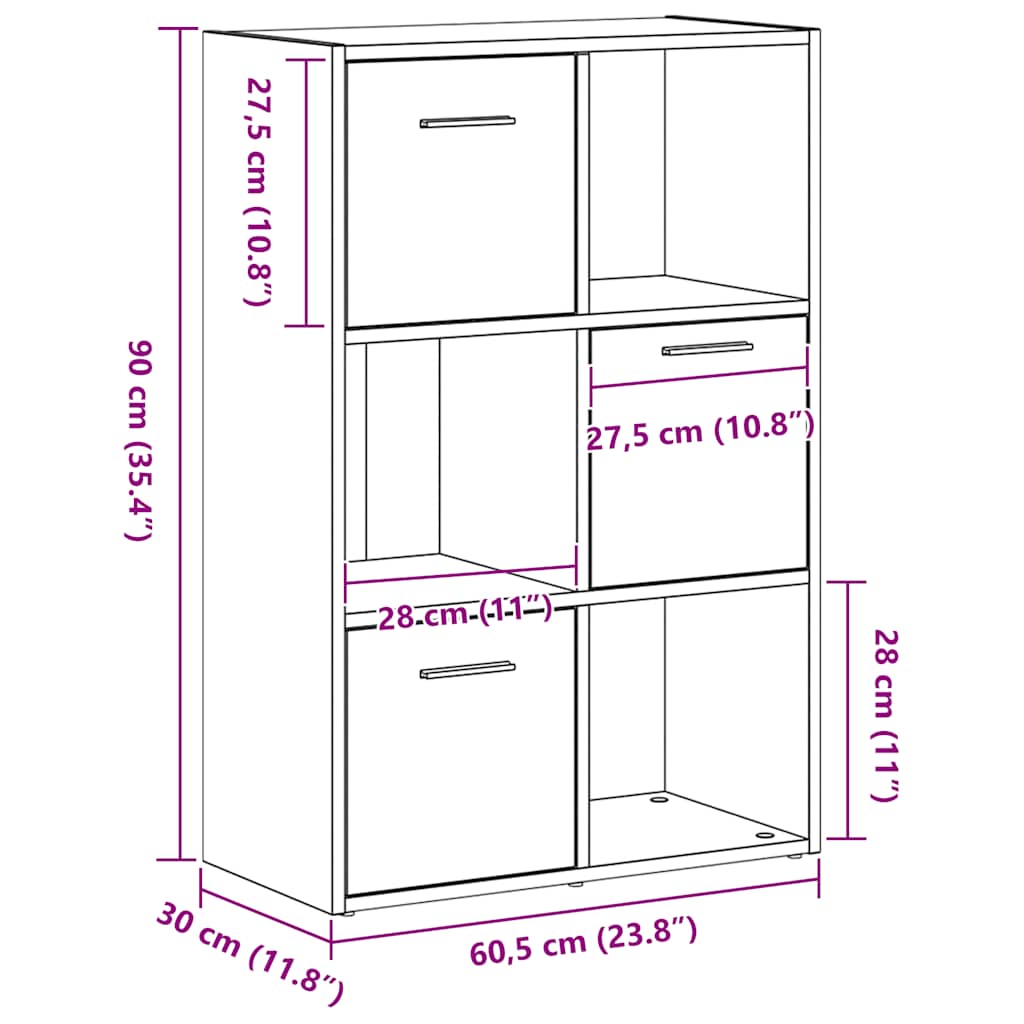 Armoire de Rangement Salle de Séjour Salon Gris Béton Bois d’Ingénierie
