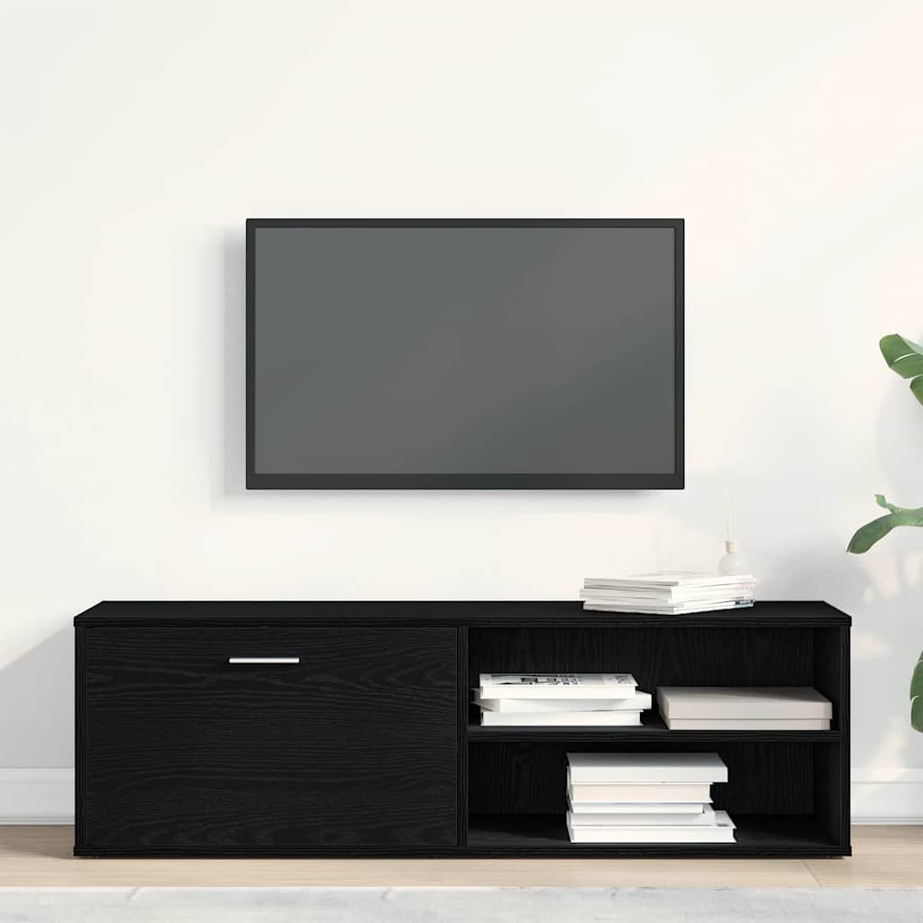 vidaXL TV-meubel Zwart Eiken 120x34x37 cm Bewerkt Hout