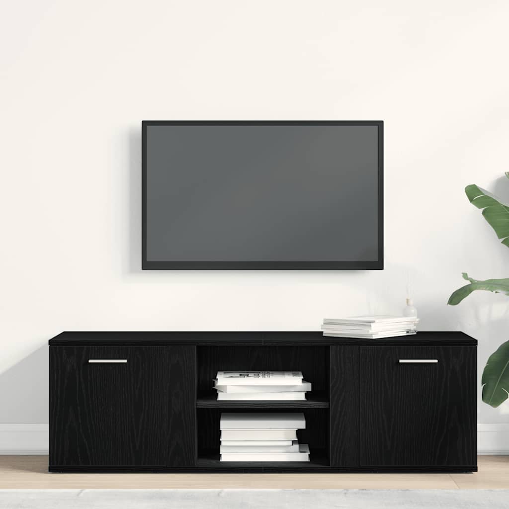 vidaXL TV-meubel Zwart Eiken 120x34x37 cm Bewerkt Hout
