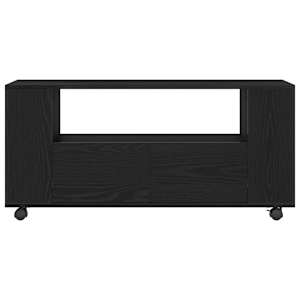 TV skříňka s kolečky Černý dub 102x34,5x43cm Dřevěná konstrukce - obrázek 6