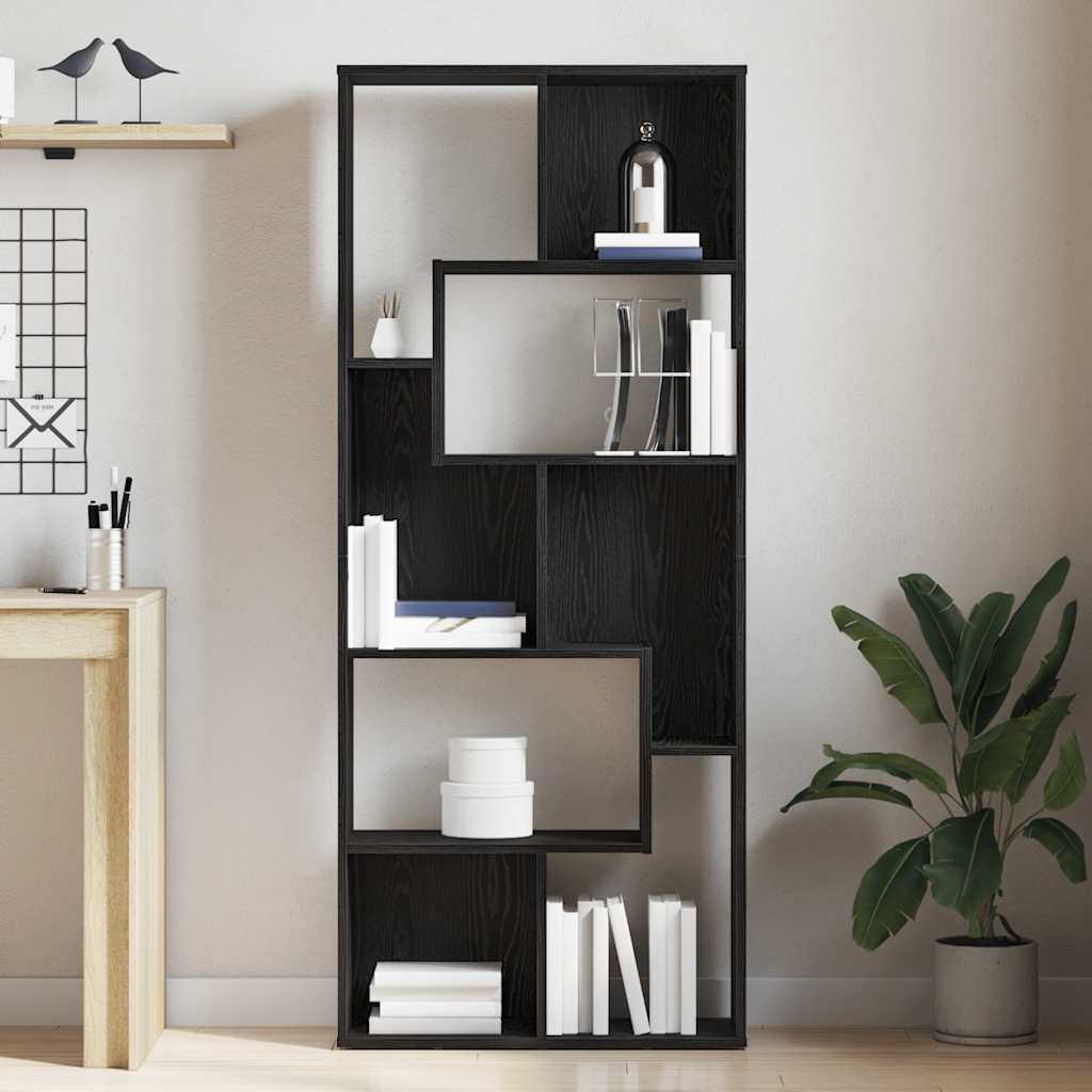 vidaXL Boekenkast 67x24x161 cm bewerkt hout zwart eikenkleurig