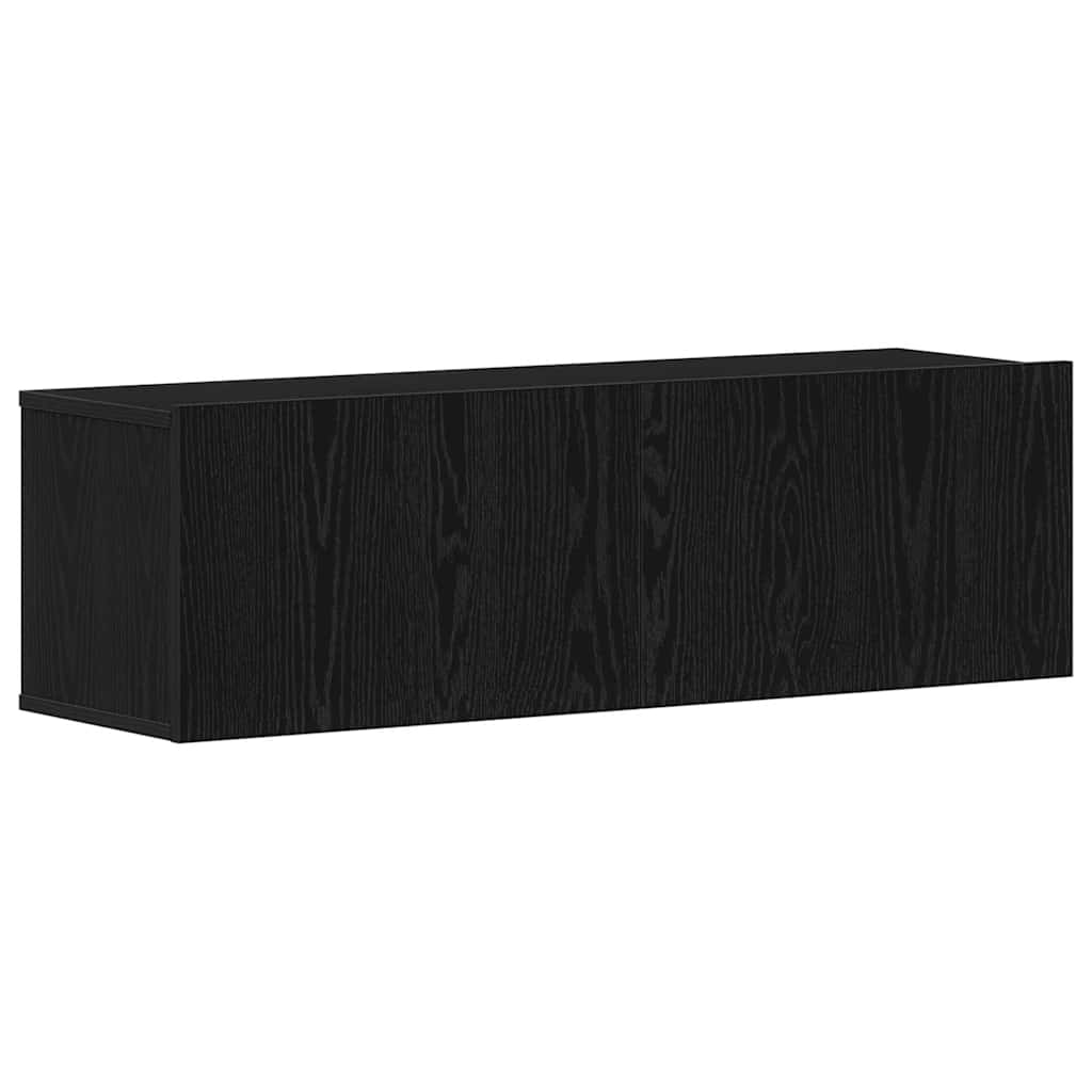vidaXL Fekete Tölgy Fali TV Szekrény 100x30x30 cm Épített Fa Anyagból