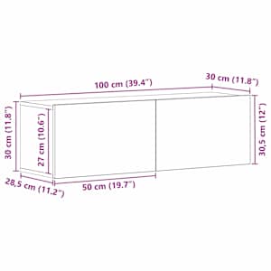 Televizní skříň Černý dub 100 x 30 x 30 cm kompozitní dřevo - obrázek 12
