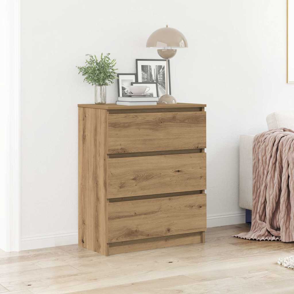 vidaXL Dressoir 60x35x76 cm bewerkt hout artisanaal eikenkleur