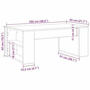 Konferenční stolek Černý dub 102 x 55 x 42 cm kompozitní dřevo - obrázek 10