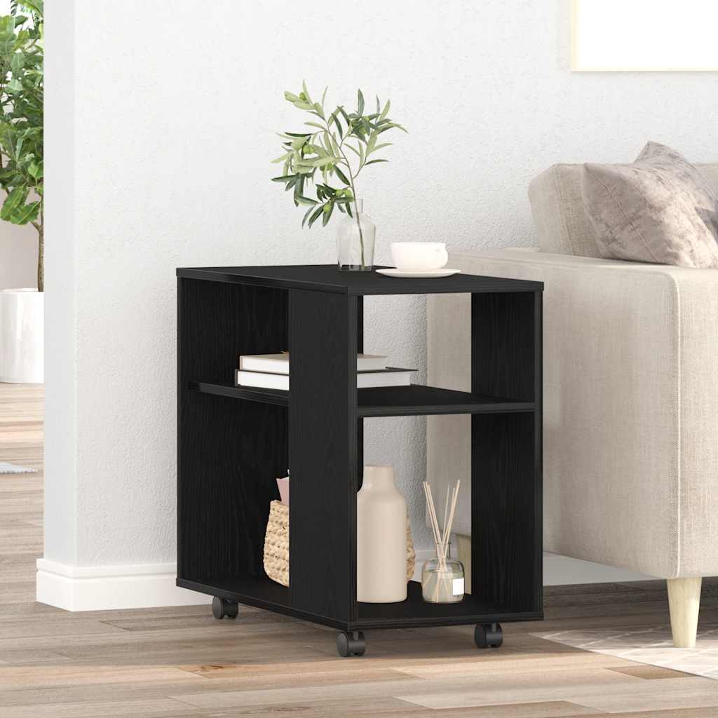vidaXL Masă laterală stejar negru 70x35x60 cm lemn stratificat