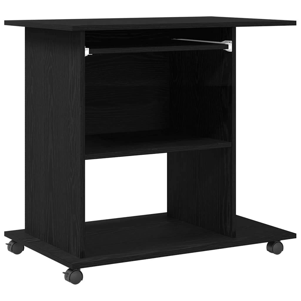 Thumbnail - vidaXL Computertisch Eiche schwarz 80x50x75 cm Holzwerkstoff