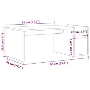 Konferenční stolek Černý dub 90 x 45 x 35 cm kompozitní dřevo - obrázek 10
