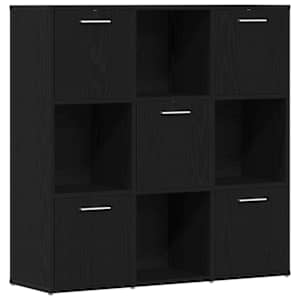 vidaXL raamatukapp must tamm 90 x 28 x 90 cm t&ouml;&ouml;deldud puit