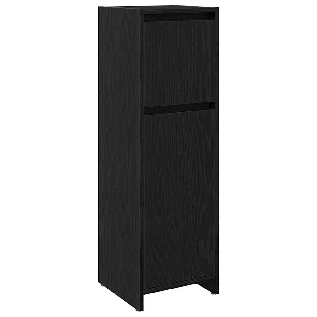 Kylpyhuonekaappi Musta Tammi 30x30x95 cm Tekninen Puu
