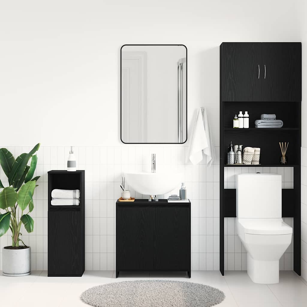 Thumbnail - vidaXL Badschrank Schwarz Eichen-Optik 60x33x61 cm Holzwerkstoff