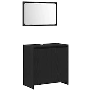 vidaXL Vannitoa kapp Must tamm 60 x 33 x 60 cm Tehispuit