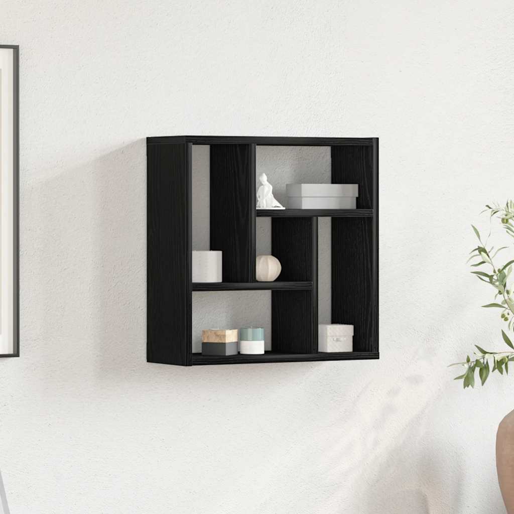 vidaXL Seinähylly musta tammi 45x16x45 cm tekninen puu