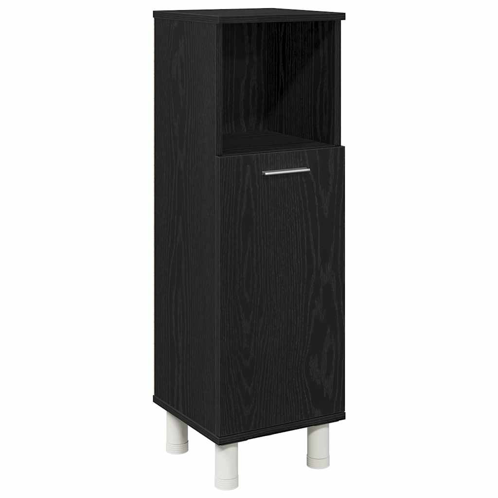 Kylpyhuonekaappi Musta Tammi 30x30x95 cm Tekninen puu
