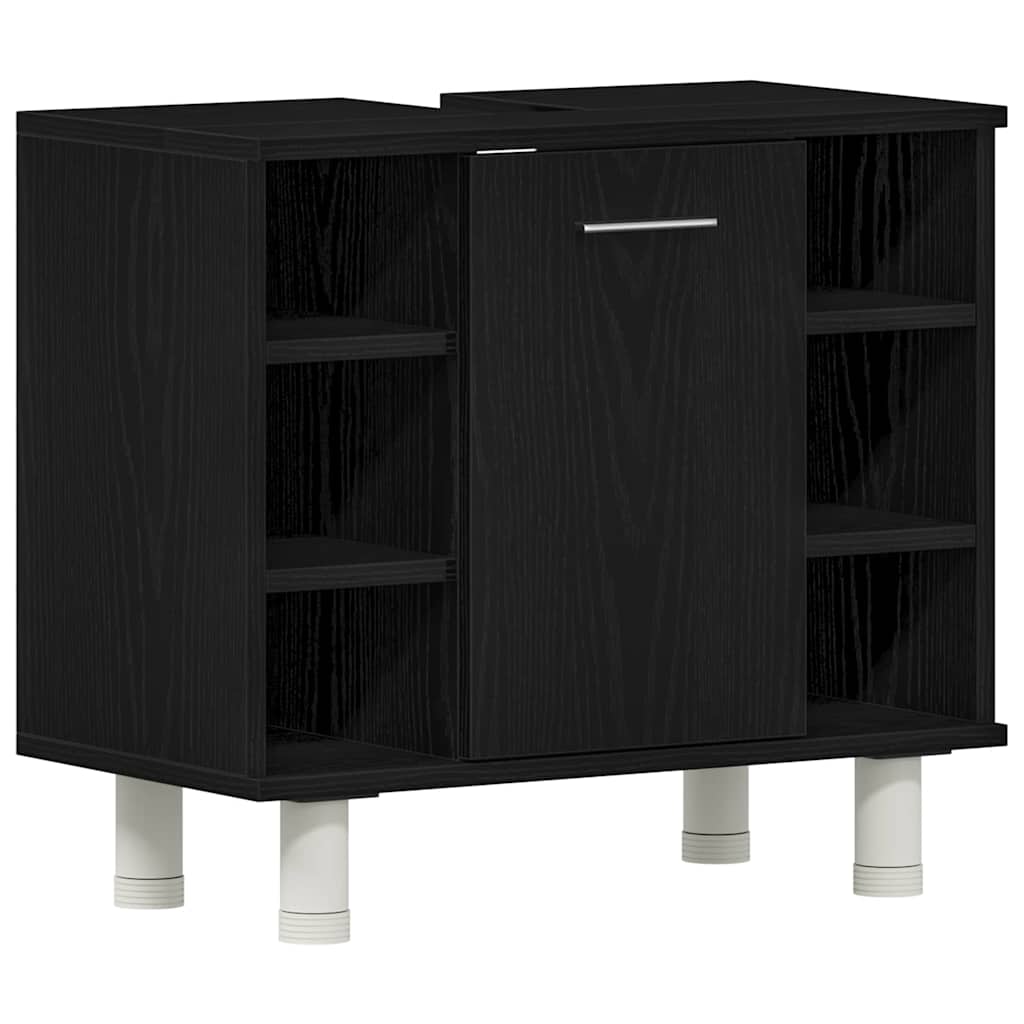 Kylpyhuonekaappi Musta Tammi 60x32x54 cm Tekninen Puu