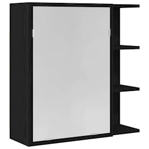 vidaXL Vannitoa peeglikapp Must tamm 62,5 x 20,5 x 64 cm Tehispuit