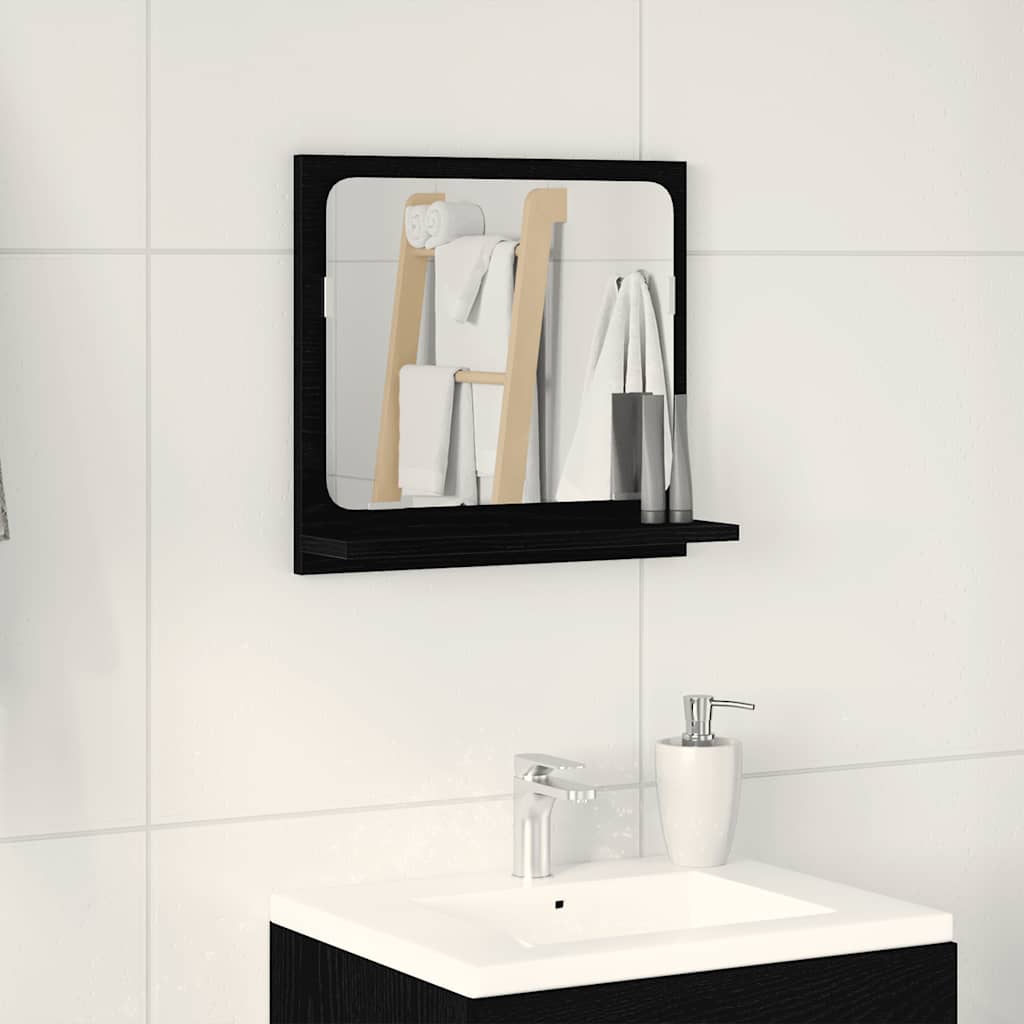 vidaXL Oglindă de baie, stejar negru, 40x10,5x37 cm, lemn prelucrat