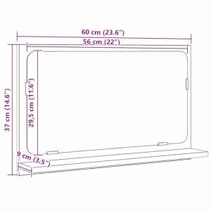 Zrcadlová police Černý dub 60 x 10,5 x 37 cm kompozitní dřevo - obrázek 11