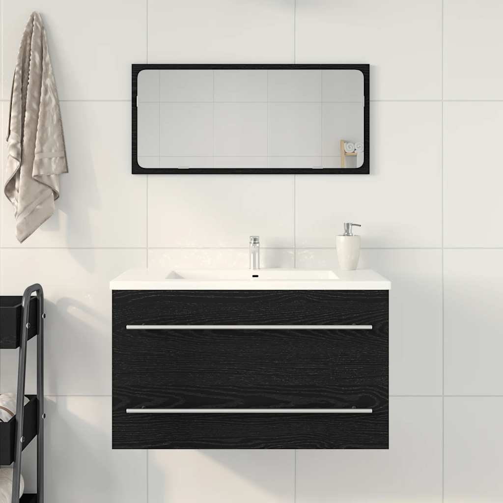 vidaXL fekete tölgy színű szerelt fa mosdószekrény 80 x 38,5 x 48 cm