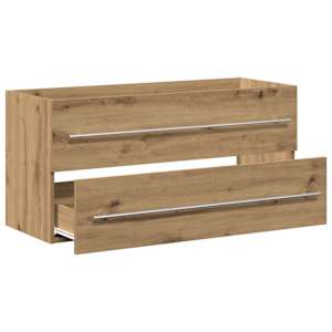 Koupelnová skříňka pod umyvadlo, dubová, řemeslná, 100 x 38,5 x 48 cm, z umělého dřeva - obrázek 5
