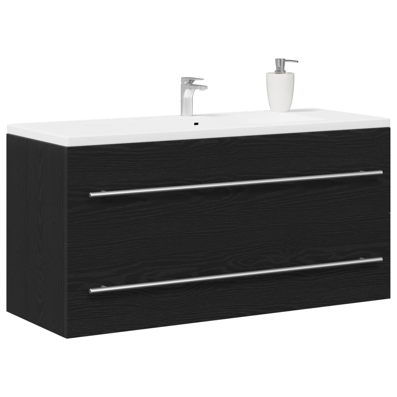 Ντουλάπι Νιπτήρα Μπάνιου Μαύρο Δρυς 100x38,5x48 εκ. από Τεχνητό Ξύλο - Image 3